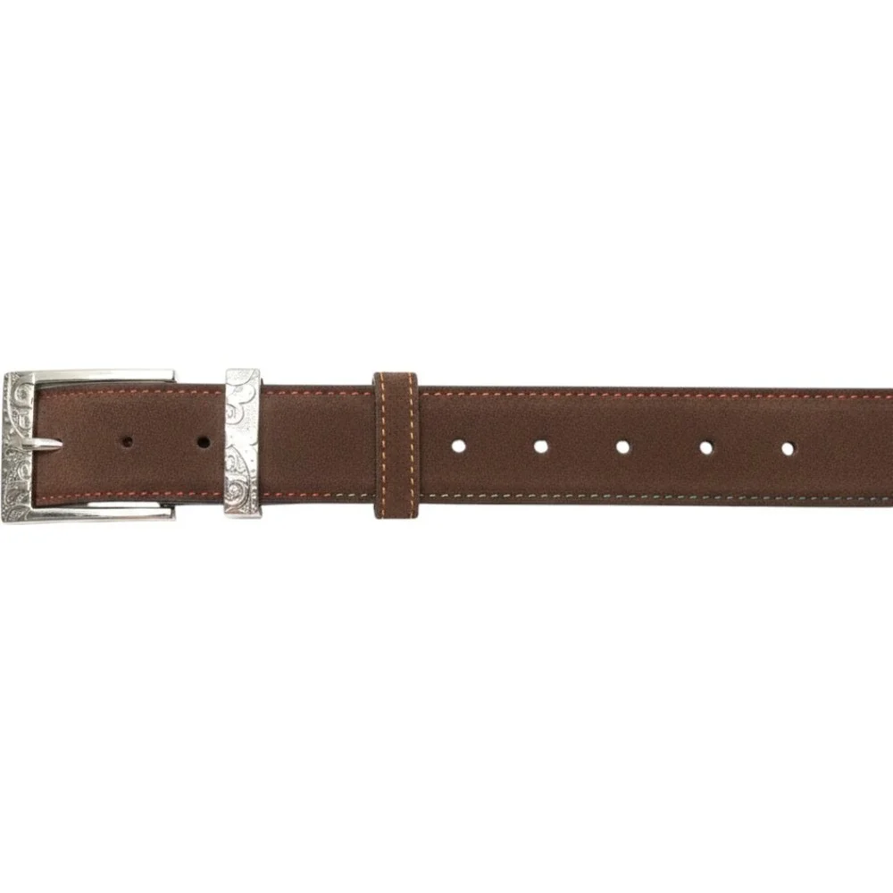 Robert Graham Mens Brown Suede Leather Belt Paisley Embossed Buckle RG800406-DXL